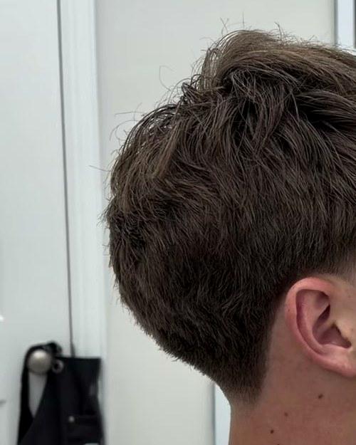 Taper on the side with length kept on top